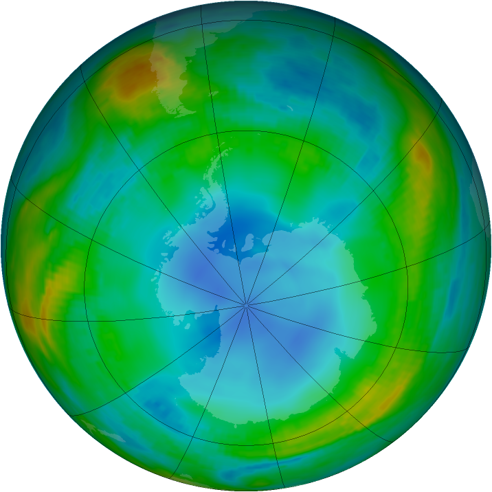 Antarctic ozone map for 24 July 1987